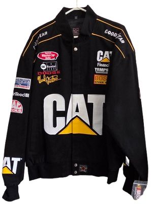 Vintage NASCAR JH Design #22 Burton CAT Black Jacket XL